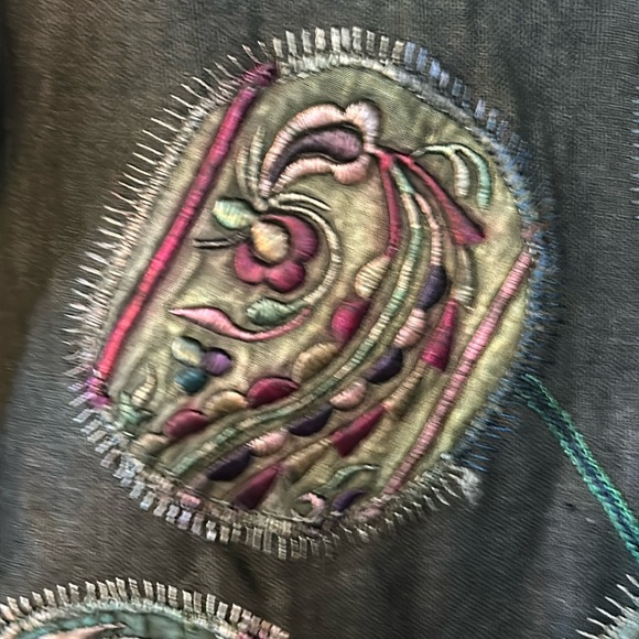 SHANMUHE Rare Vintage Women’s Silk Mandarin Collar Embroidered Button Jacket - Picture 6 of 8